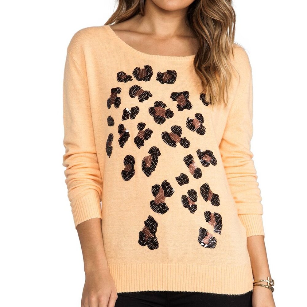 Wildfox Couture Leopard Spots Sweater, Happiness, XS
